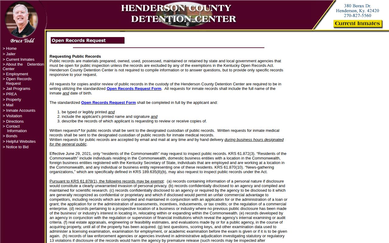 Henderson County 72-hour release record request procedure